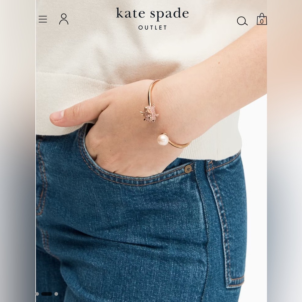 Kate Spade Imagination Pig Open Hinge Bangle Rose Gold NWT